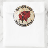 赤インディアンガソリンヴィンテージの看板さびれた。 ラウンドシール (バッグ)