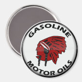 赤インディアンガソリンヴィンテージはクリスタルバーに署名。 マグネット (正面/裏面)