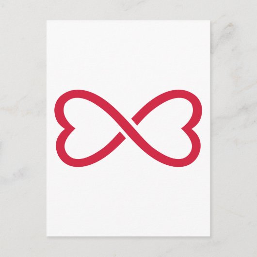赤インフィニティラブハート ポストカード (正面)