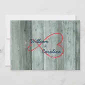 赤インフィニテ素朴ィハート結婚式招待状 招待状 (裏面)