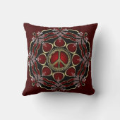 赤エレガンスマンダラピースサインクッション/枕 クッション (裏面)