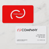 赤エレガントいカードカスタマイズロゴを付けます。 名刺 (正面/裏面)