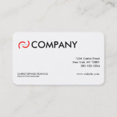 赤エレガントいカードカスタマイズロゴを付けます。 名刺 (裏面)