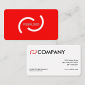 赤エレガントいカードカスタマイズロゴを付けます。 名刺 (正面/裏面)