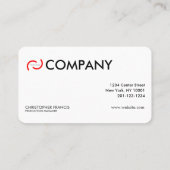 赤エレガントいカードカスタマイズロゴを付けます。 名刺 (裏面)