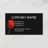 赤エレガントいチューリップの写真アはっきりしたート 名刺 (裏面)