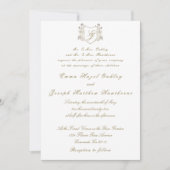 赤エレガントいバラが緑のヴィンテージクラシック結婚の 招待状 (正面)