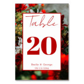 赤エレガントいバラが花を咲かせ結婚る テーブルナンバー (裏面)