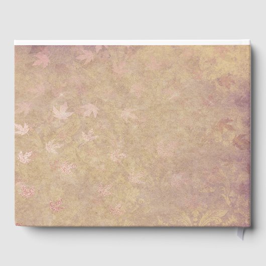 赤エレガントいバラが落ち葉るの結婚 ゲストブック (裏面)