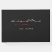 赤エレガントいバラとソフトエッジ楕円フォトフレーム ゲストブック (裏面)