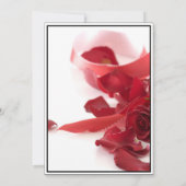 赤エレガントいバラの白い黒のアクセント結婚 セーブザデート (裏面)