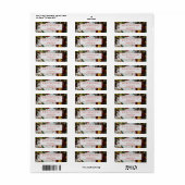 赤エレガントいバラの結婚差出人住所 ラベル (フルシート)