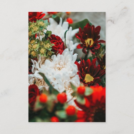 赤エレガントいバラの花の結婚フローラ詳細 エンクロージャーカード (裏面)