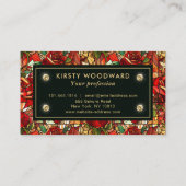 赤エレガントいバラフェイクステンドグラス 名刺 (裏面)