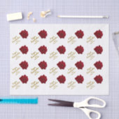 赤エレガントいバラ結婚- 薄葉紙 (クラフト)