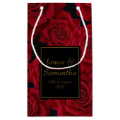 赤エレガントいバラ –  スモールペーパーバッグ (裏面)