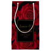 赤エレガントいバラ –  スモールペーパーバッグ (正面)