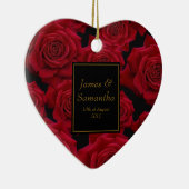 赤エレガントいバラ –  セラミックオーナメント (右)