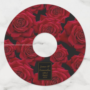 赤エレガントいバラ –  ワイングラスタグ