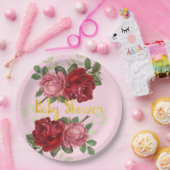 赤エレガントいバラ、赤いシャワー、紙プレート7" ペーパープレート (パーティー)