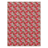 赤エレガントいフェミニン花 テーブルクロス (正面)