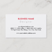 赤エレガントい独身のバラの花黒い赤い白 名刺 (裏面)