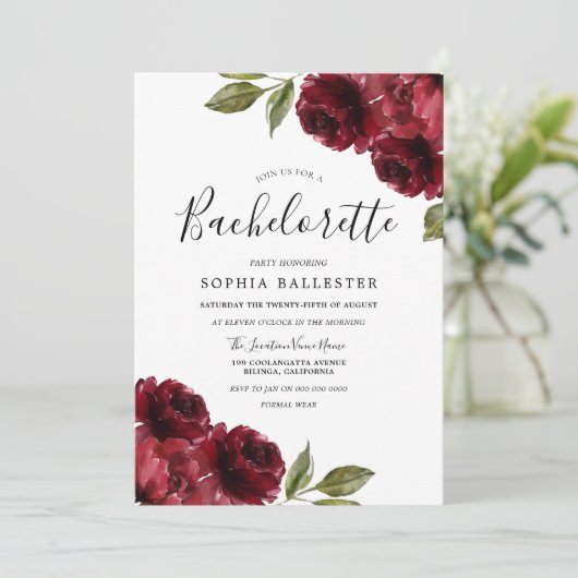 赤エレガントい花バチェロレッテ 招待状 (スタンド正面)