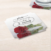 赤エレガントい薔薇は私の酒を飲みま結婚せん ペーパーコースター (アングル)