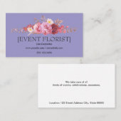 赤エレガントかわいらし紅花 名刺 (正面/裏面)