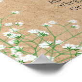 赤エレガントちゃんの呼吸フローラの結婚バーメニューの看板 ポスター (角)