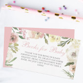 赤エレガントちゃんガールシャワー用ピンクのフローラ本 エンクロージャーカード