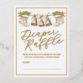 赤エレガントちゃんシャワーおむつラッフル4.25 x 5.6インチカード 箔シーズンポストカード (正面)