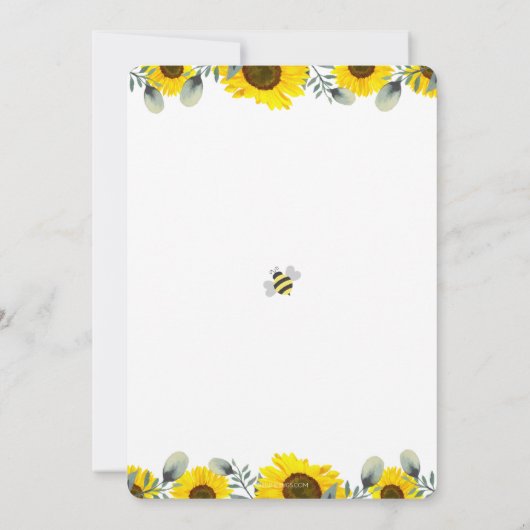 赤エレガントちゃんシャワーが可能なひまわり甘い 招待状 (裏面)