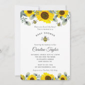 赤エレガントちゃんシャワーが可能なひまわり甘い 招待状 (正面)