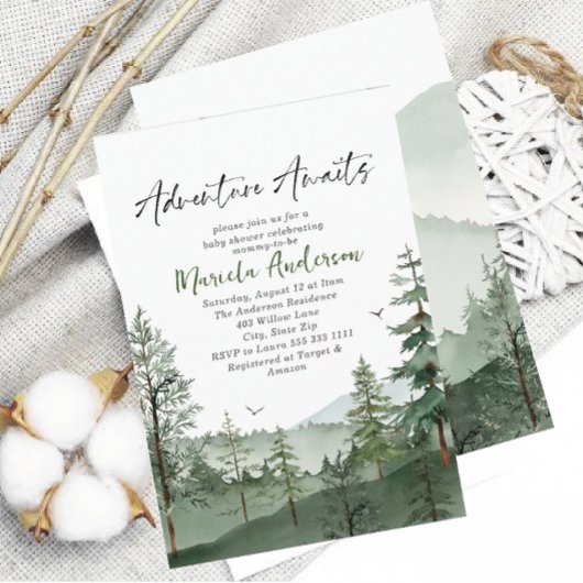 赤エレガントちゃんシャワーを待つ水彩冒険 招待状