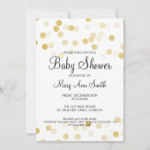 赤エレガントちゃんシャワーフェイク金箔グリッターライト 招待状 (正面)