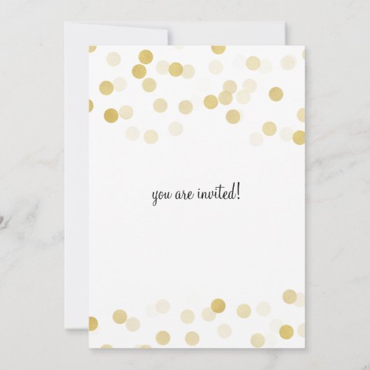 赤エレガントちゃんシャワーフェイク金箔グリッターライト 招待状 (裏面)