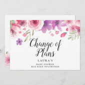 赤エレガントちゃんシャワーフローラプランの変更 招待状 (正面/裏面)