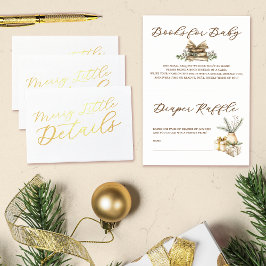 赤エレガントちゃんシャワーブック及びおむつラッフル金ゴールド 箔カード