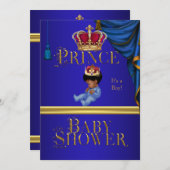 赤エレガントちゃんシャワーボーイブルーリトルプリンスクラウン2 招待状 (正面/裏面)
