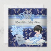 赤エレガントちゃんシャワーボーイブルーリトルプリンスクラウン 招待状 (正面)