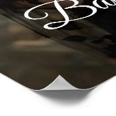 赤エレガントちゃんシャワー写真歓迎サイン ポスター (角)