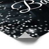 赤エレガントちゃんシャワー写真歓迎サイン ポスター (角)