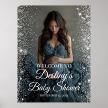 赤エレガントちゃんシャワー写真歓迎サイン