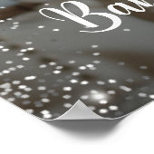 赤エレガントちゃんシャワー写真歓迎サイン ポスター (角)