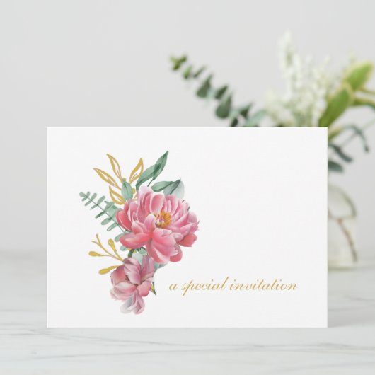 赤エレガントちゃんシャワー招待状 招待状 (スタンド正面)