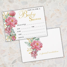 赤エレガントちゃんシャワー招待状 招待状