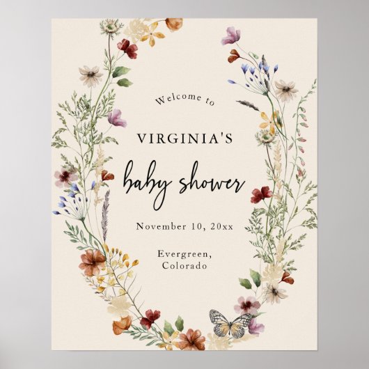 赤エレガントちゃんシャワー歓迎ポスター ポスター (正面)