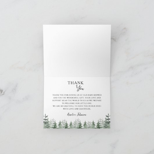 赤エレガントちゃんシャワー水の色パインツリーありがとう カード (内部)