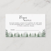 赤エレガントちゃんシャワー水色松の木の冬 エンクロージャーカード (正面)